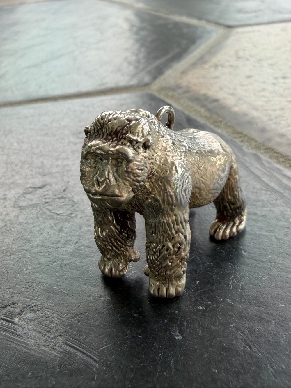 Silver Gorilla Figurine Pendant